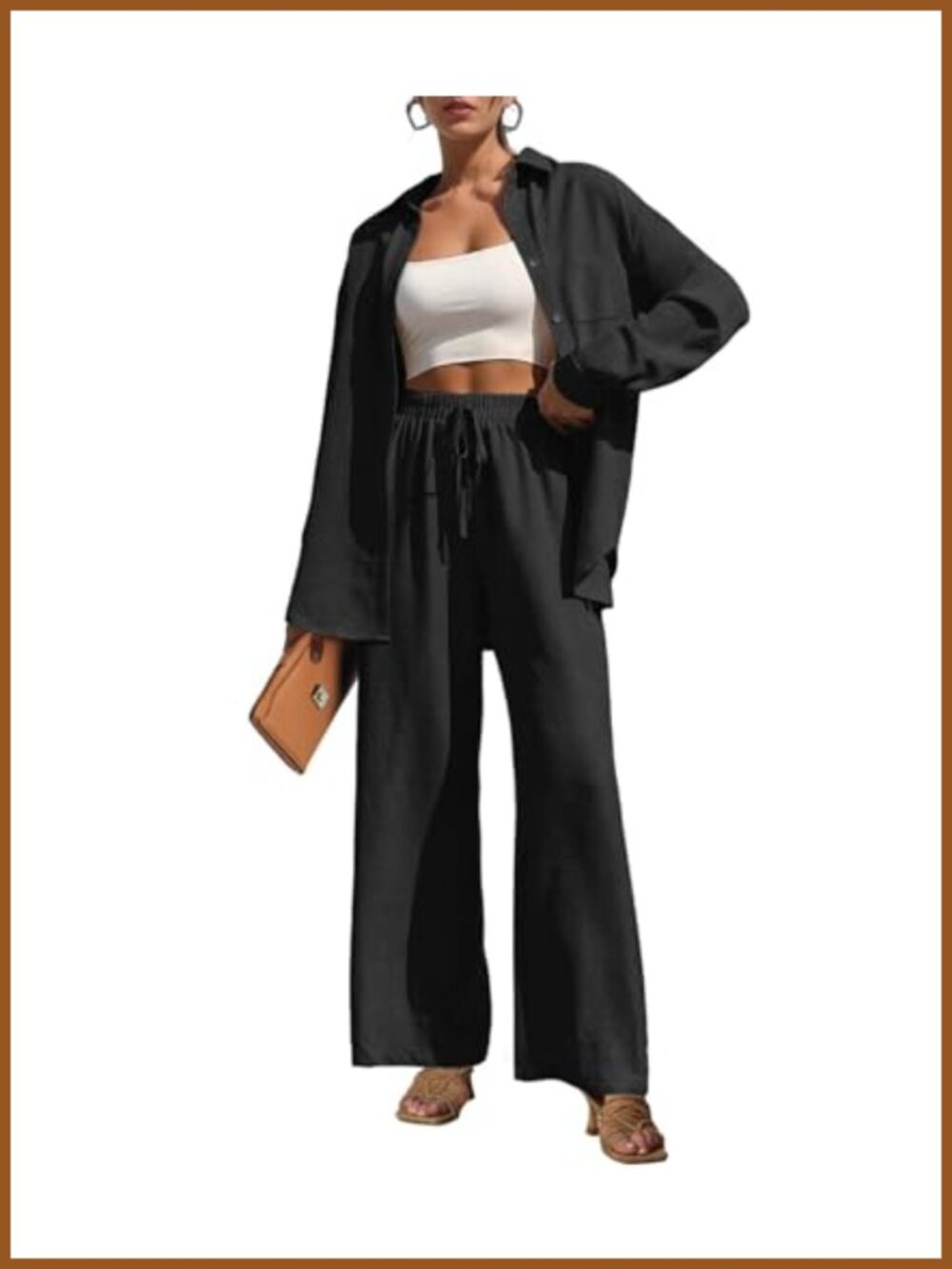 2 Piece Lounge Set High Low Shirt Wide Leg Pants Tracksuit Relaxed Fit